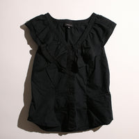 Who What Wear - V Neck Button Up Ruffle Top (XS)