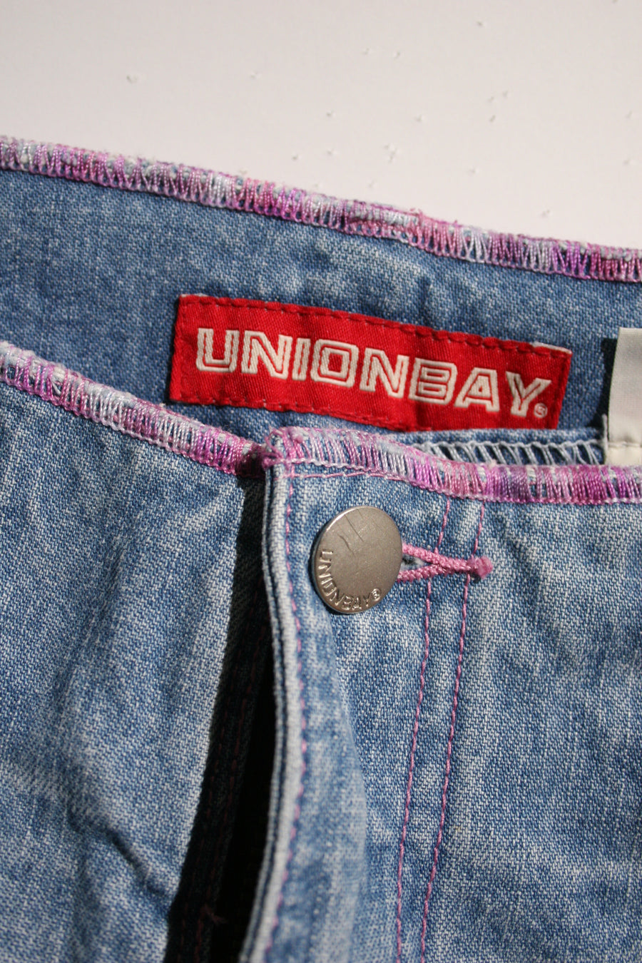 UNIONBAY - Pink Stitch Lined Denim Mini Skirt (3)