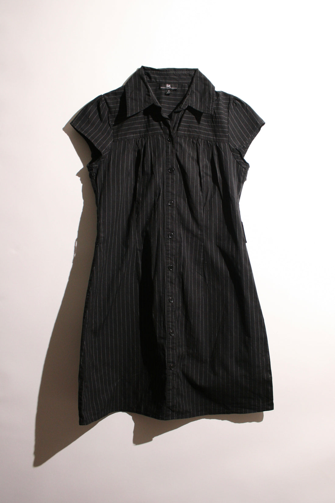 Byer California - Striped Short Sleeve Button Up Dress (M)