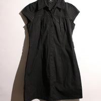 Byer California - Striped Short Sleeve Button Up Dress (M)