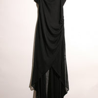Finesse - Paisley Glittery Asymmetrical Midi Dress (L)