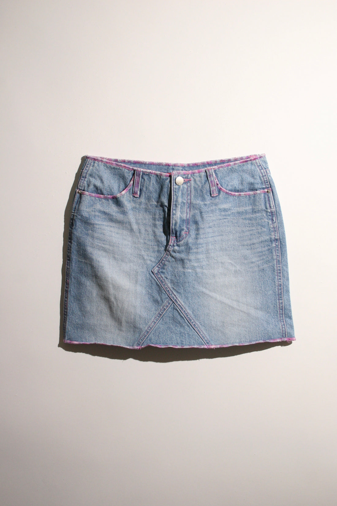 UNIONBAY - Pink Stitch Lined Denim Mini Skirt (3)