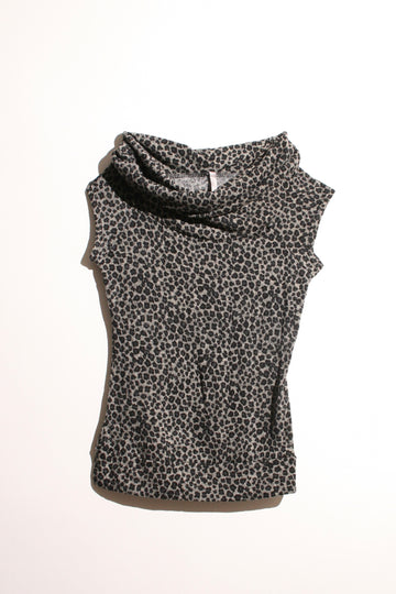 Cheetah Mockneck Sleevless Top (S)