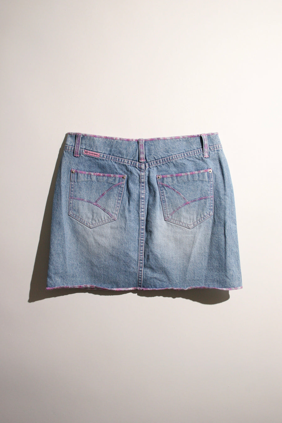 UNIONBAY - Pink Stitch Lined Denim Mini Skirt (3)