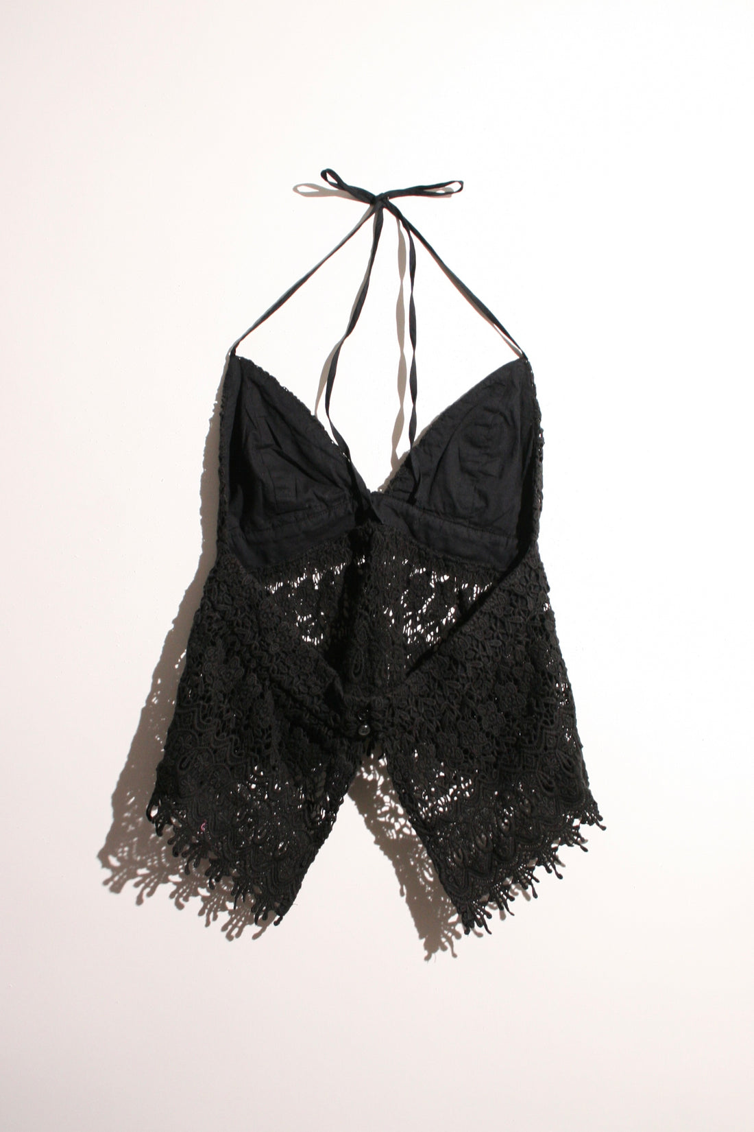 V-Neck Lace Halter Top (S)