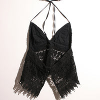 V-Neck Lace Halter Top (S)