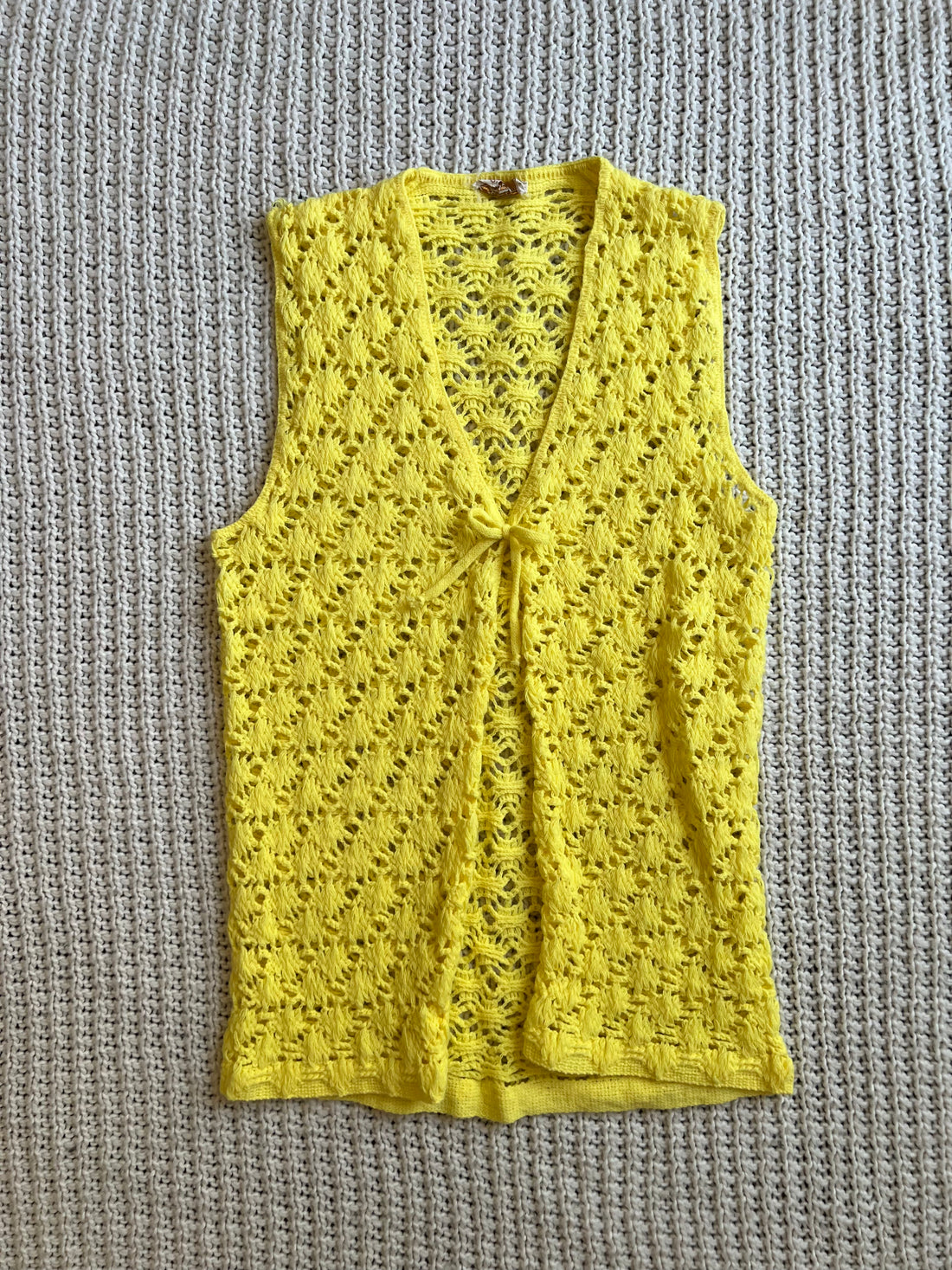 Crochet See Through Self Tie Vest (S)