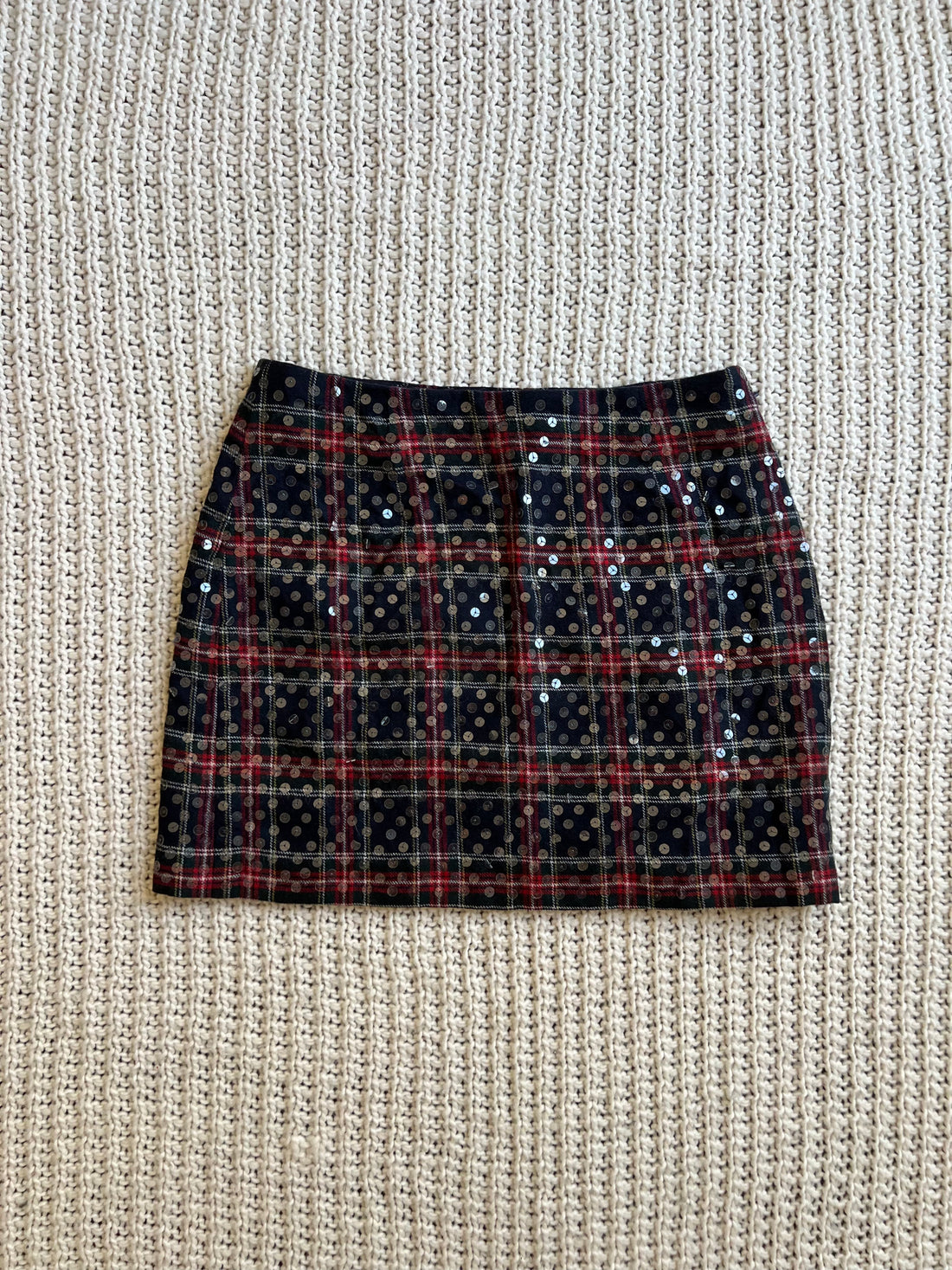 Plaid Sequin Skirt (2)