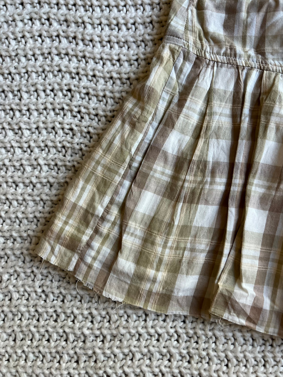Plaid Buckle Mini Skirt (L)