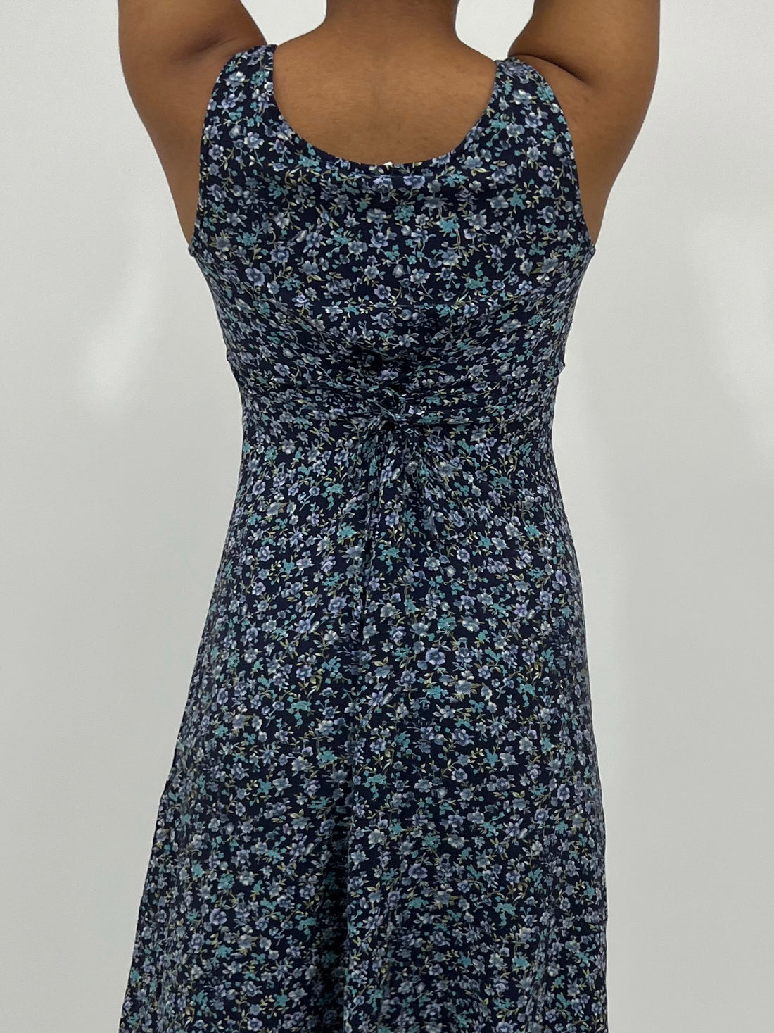 Floral Maxi Dress with Back Ties (M)