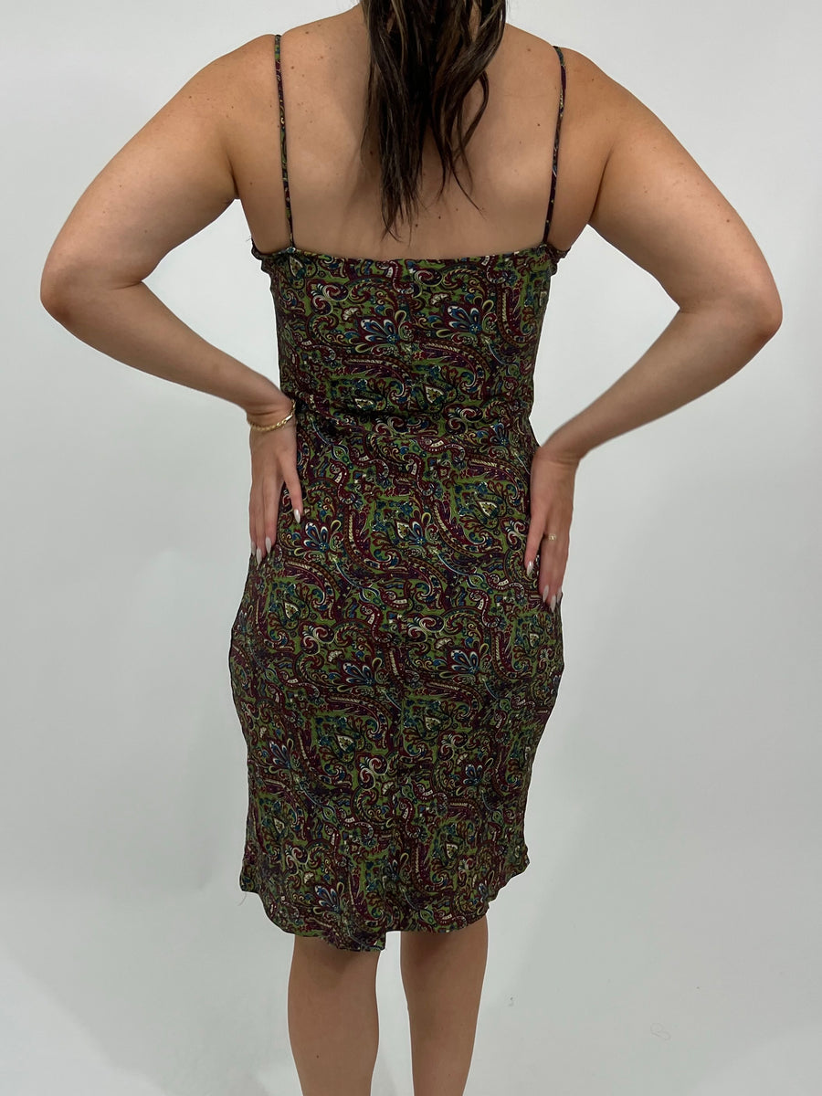 Paisley Sleeveless Midi Dress (XS)